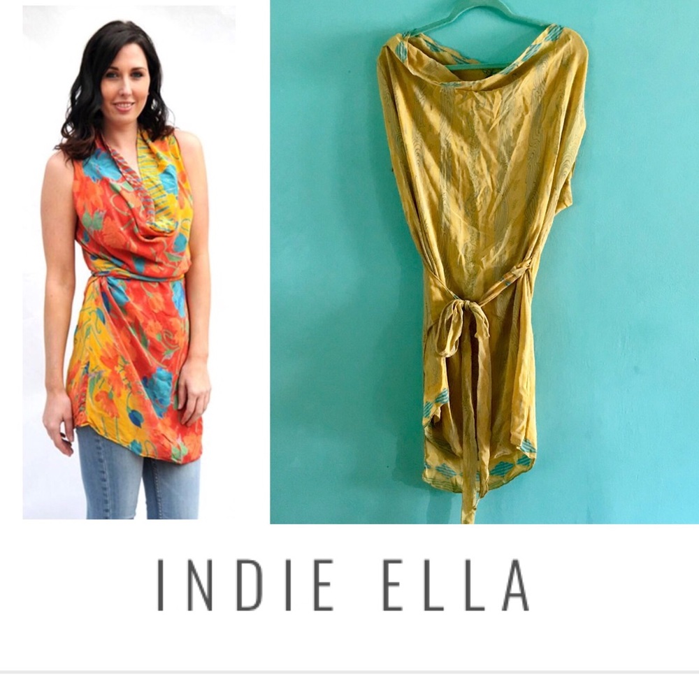 Indie Ella Giselle silk belted wrap tunic one size S - XL
